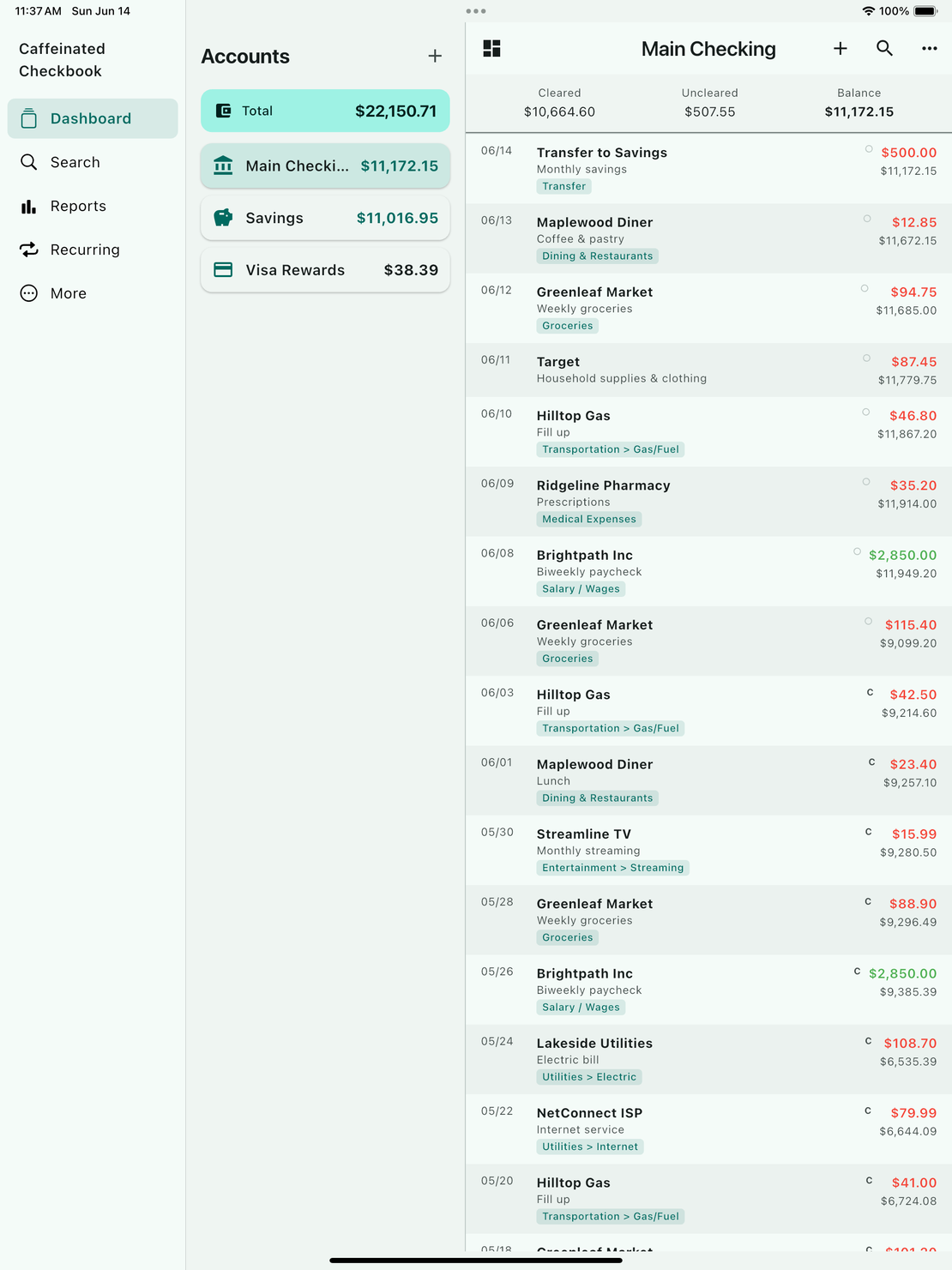 Caffeinated Checkbook 1.1.1